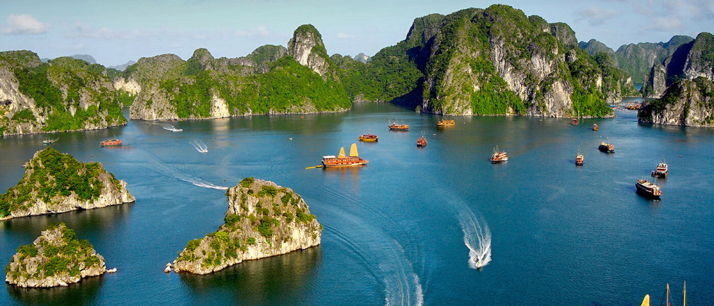 Boats at Halong Bay in northern Vietnam