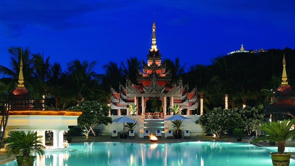 A beautiful hotel pool in Siem Reap, Cambodia